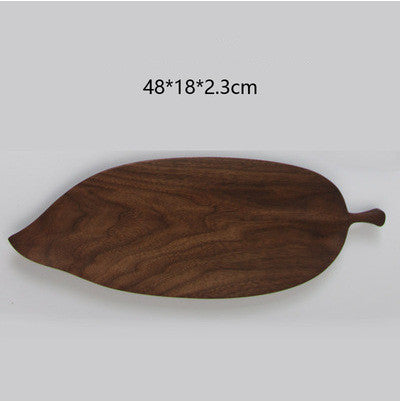 Bandeja de Madera Maciza Creativa Original Hecha a Mano para Dim Sum, Aperitivos, Frutas con Forma de Hoja