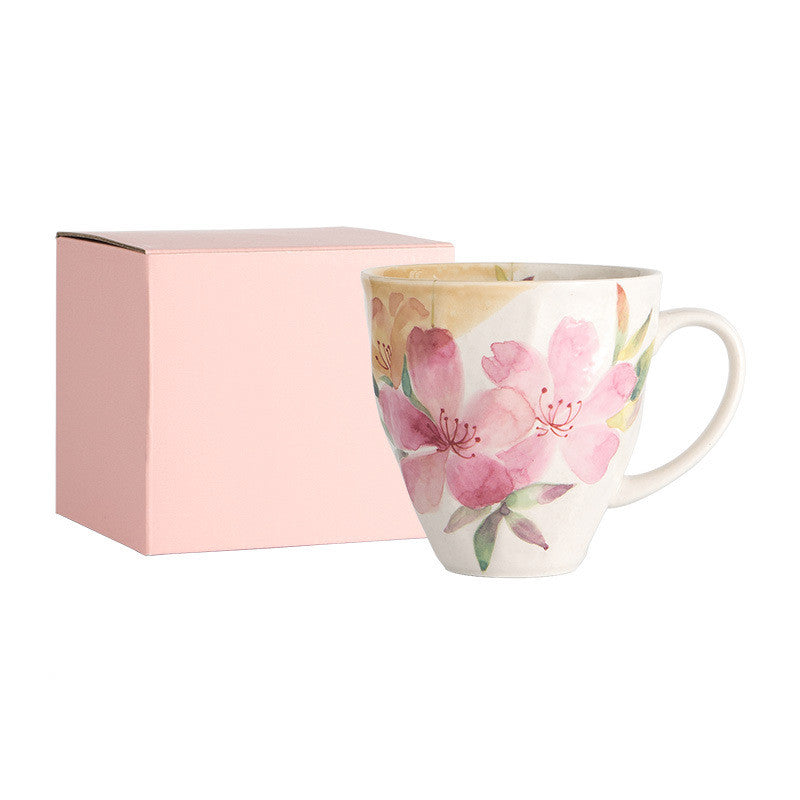 Blue Watercolor Flower Mug December Flower Talk