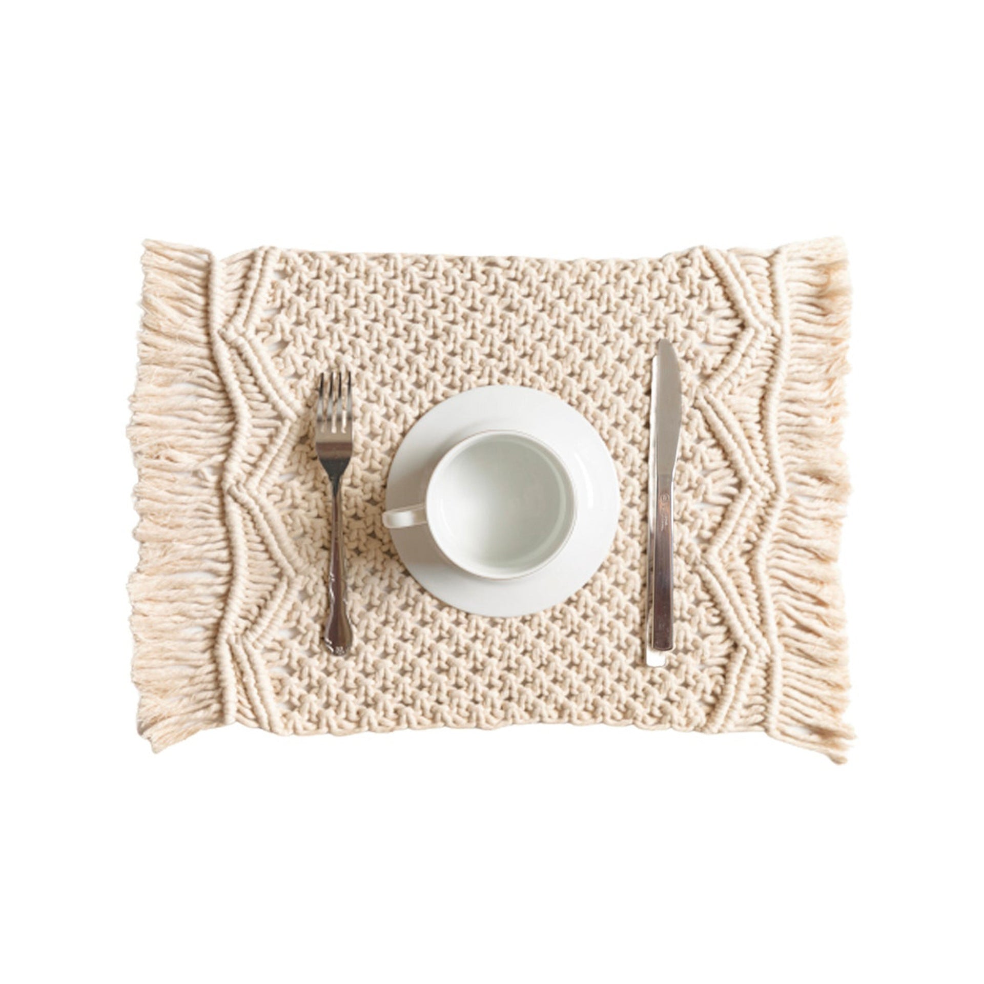 Mantel Individual Tejido a Mano Tapis Bohemio