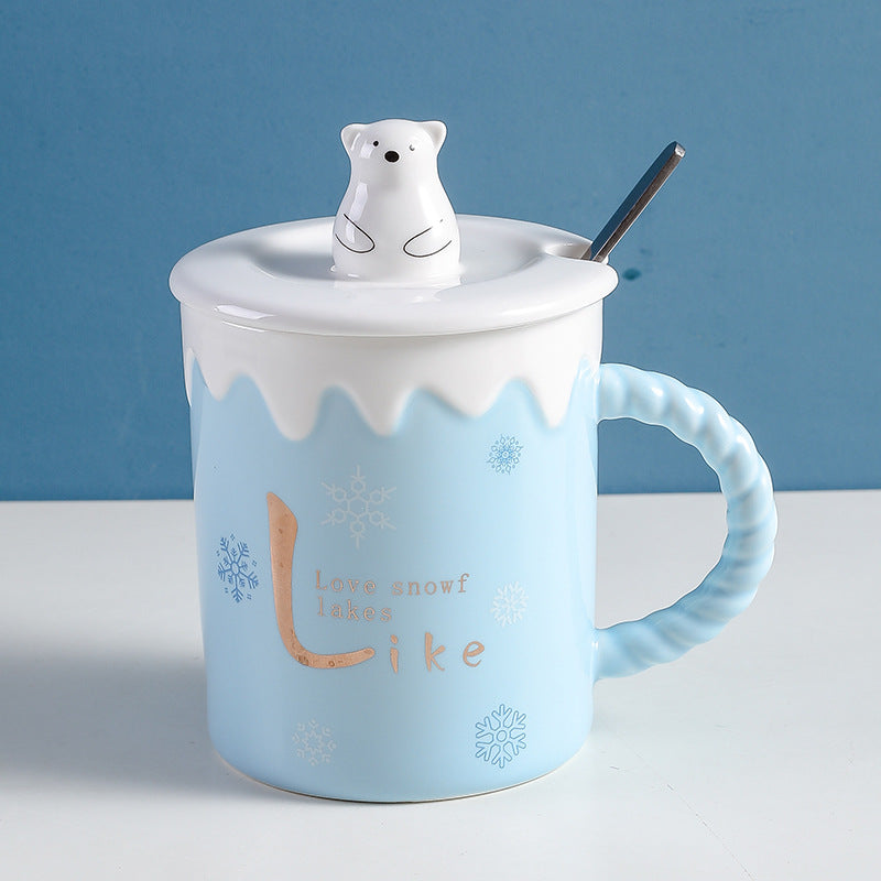 かわいいシロクマのマグカップ 陶器のマグカップ