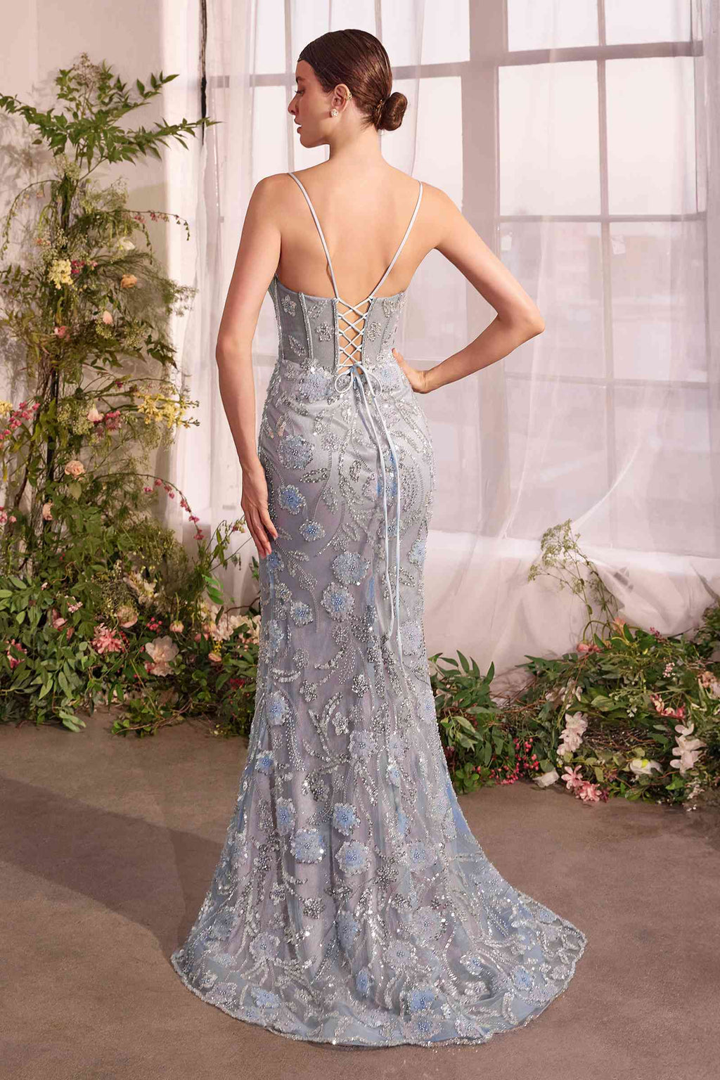 Dress | Andrea & Leo A1393 Dress Metallic Floral Mermaid