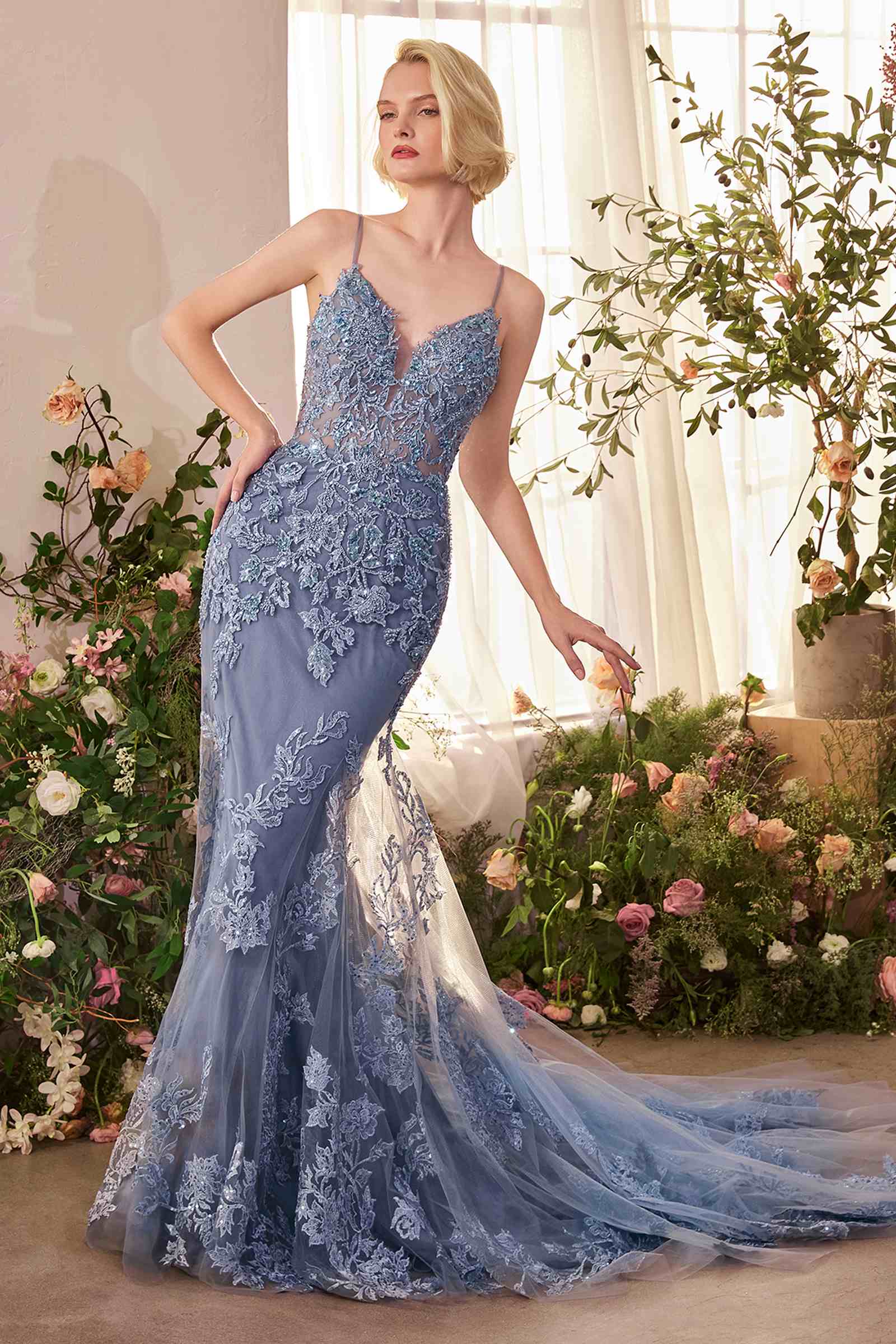Dress | Andrea & Leo A1421 Dress Foliage Beaded Lace