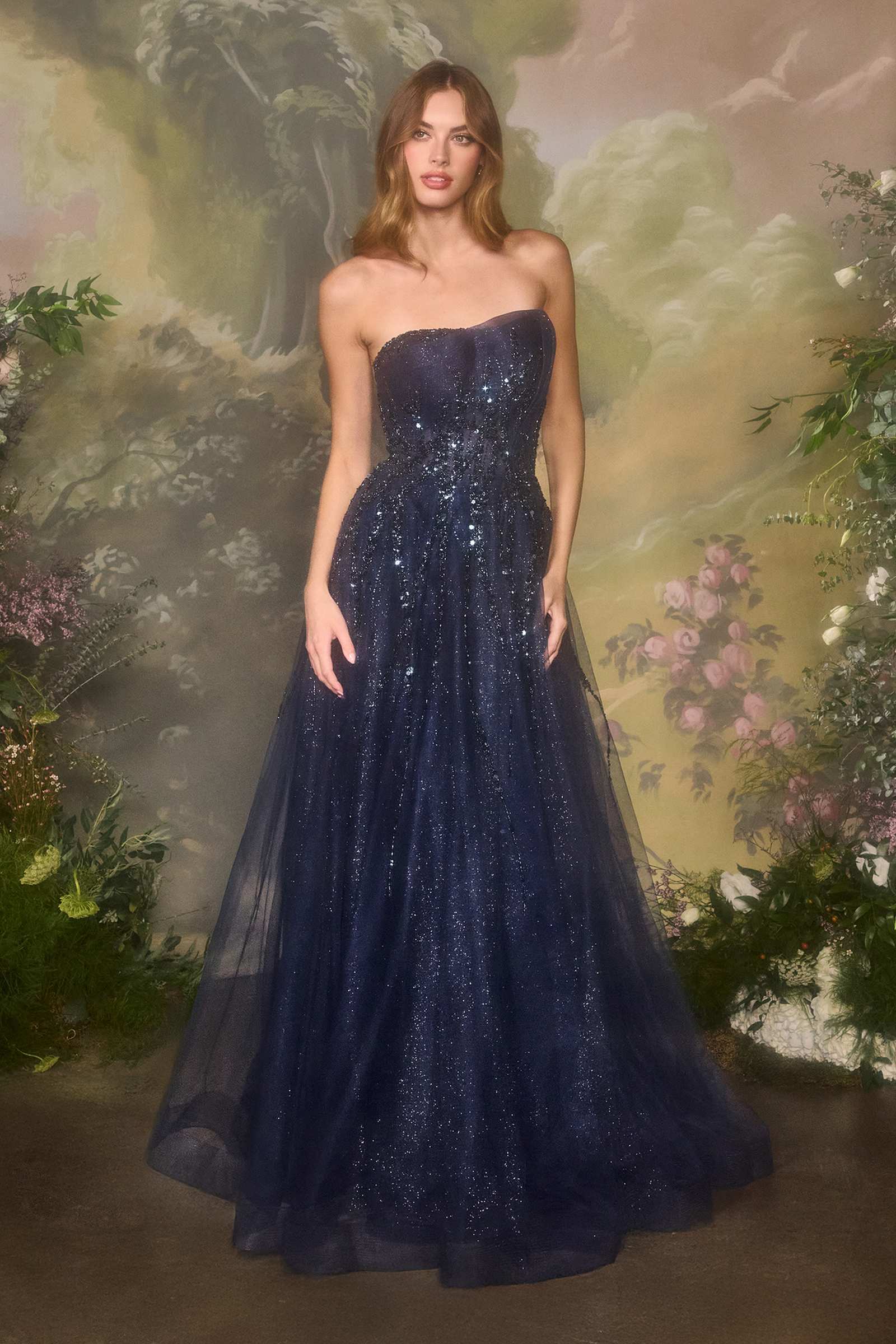 Dress | Andrea & Leo A1491 Boned Asymmetrical Sequin Bodice