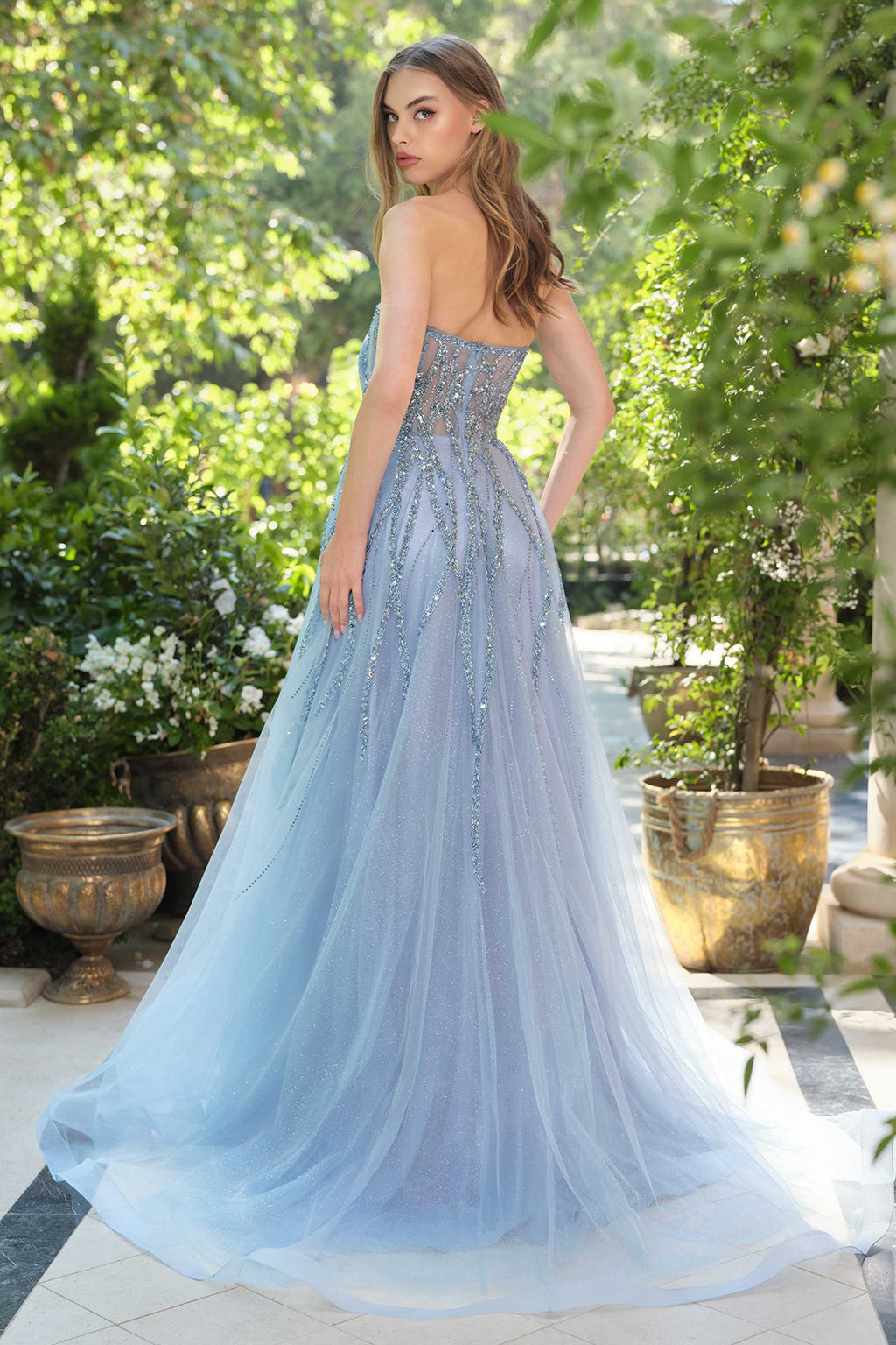 Dress | Andrea & Leo A1491 Boned Asymmetrical Sequin Bodice