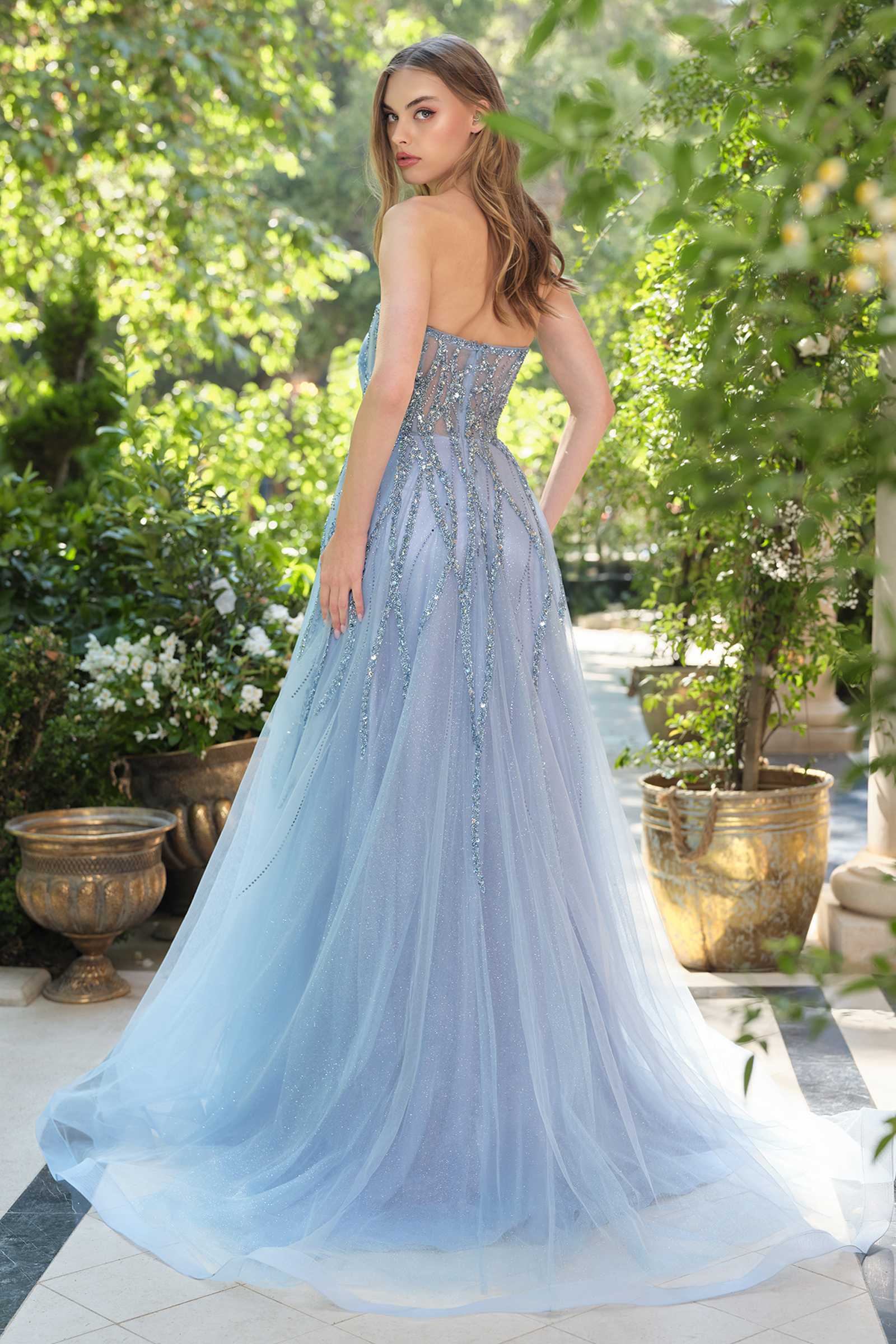 Dress | Andrea & Leo A1491 Boned Asymmetrical Sequin Bodice