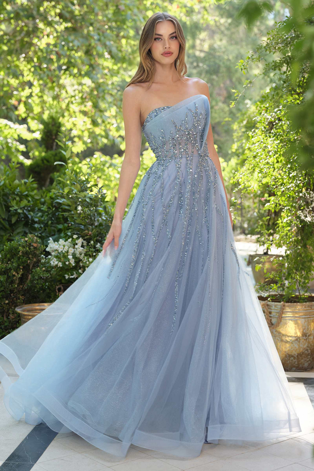 Dress | Andrea & Leo A1491 Boned Asymmetrical Sequin Bodice