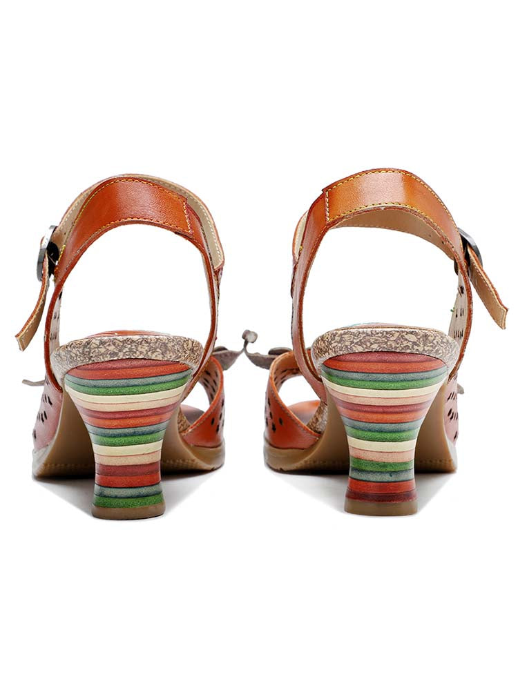 Pump | Fish Mouth Three Flowers Hollow Sandals