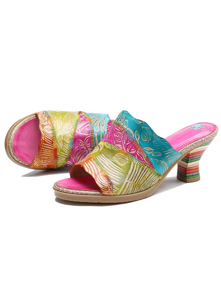 Pump | Four Color Splicing Slippers