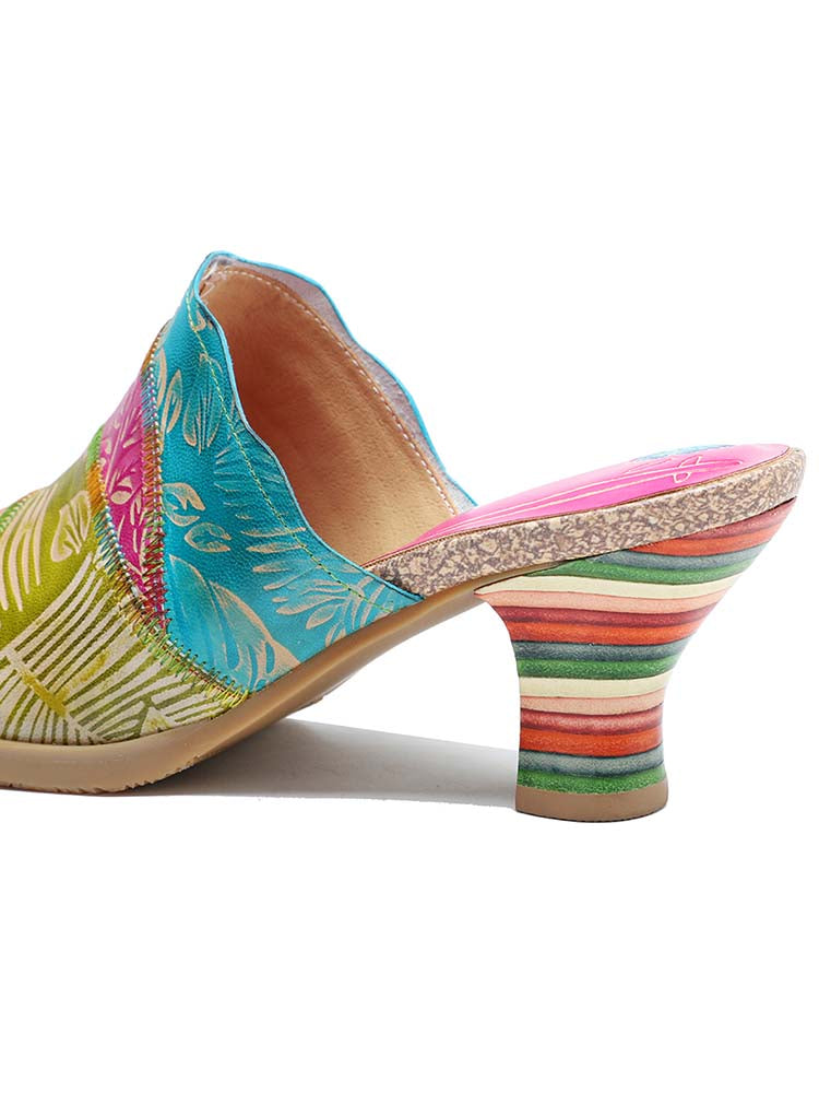 Pump | Four Color Splicing Slippers