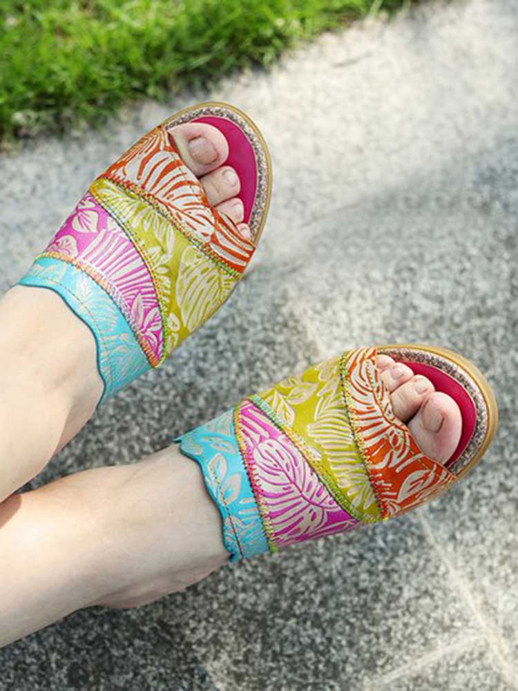 Pump | Four Color Splicing Slippers