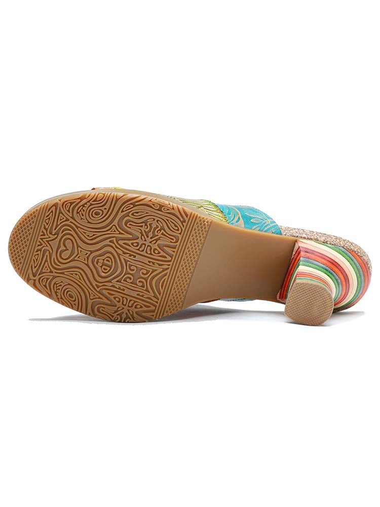 Pump | Four Color Splicing Slippers