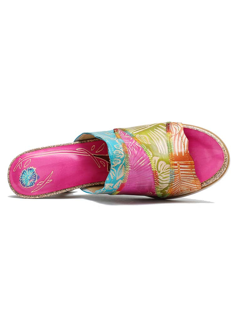 Pump | Four Color Splicing Slippers