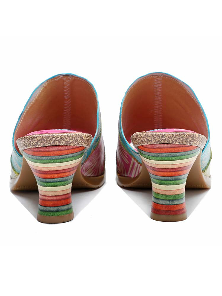 Pump | Four Color Splicing Slippers