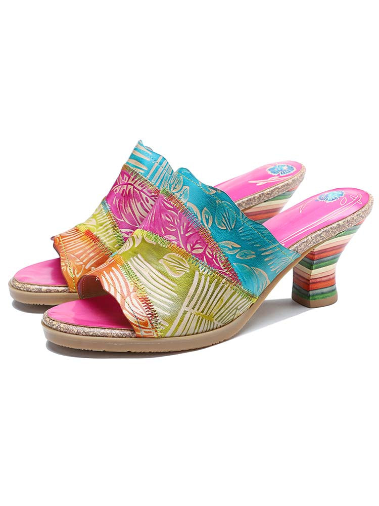Pump | Four Color Splicing Slippers