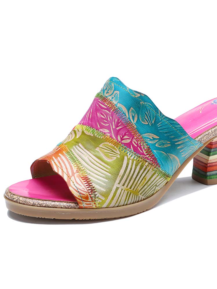 Pump | Four Color Splicing Slippers