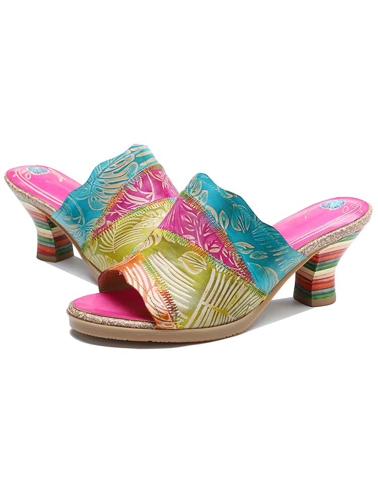 Pump | Four Color Splicing Slippers