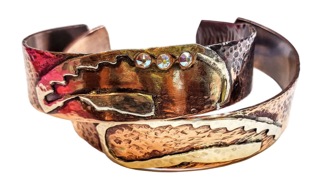 Cuff Bracelet | Copper Sculpted Angel Wing Frame Cuff Bracelet