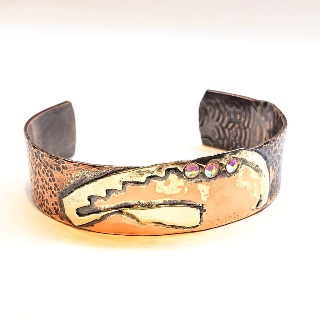 Cuff Bracelet | Copper Sculpted Angel Wing Frame Cuff Bracelet