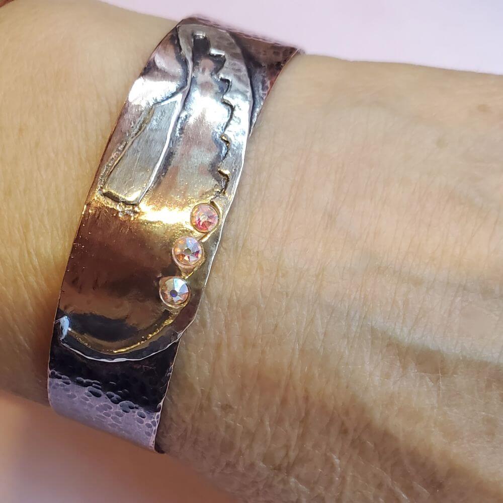 Cuff Bracelet | Copper Sculpted Angel Wing Frame Cuff Bracelet