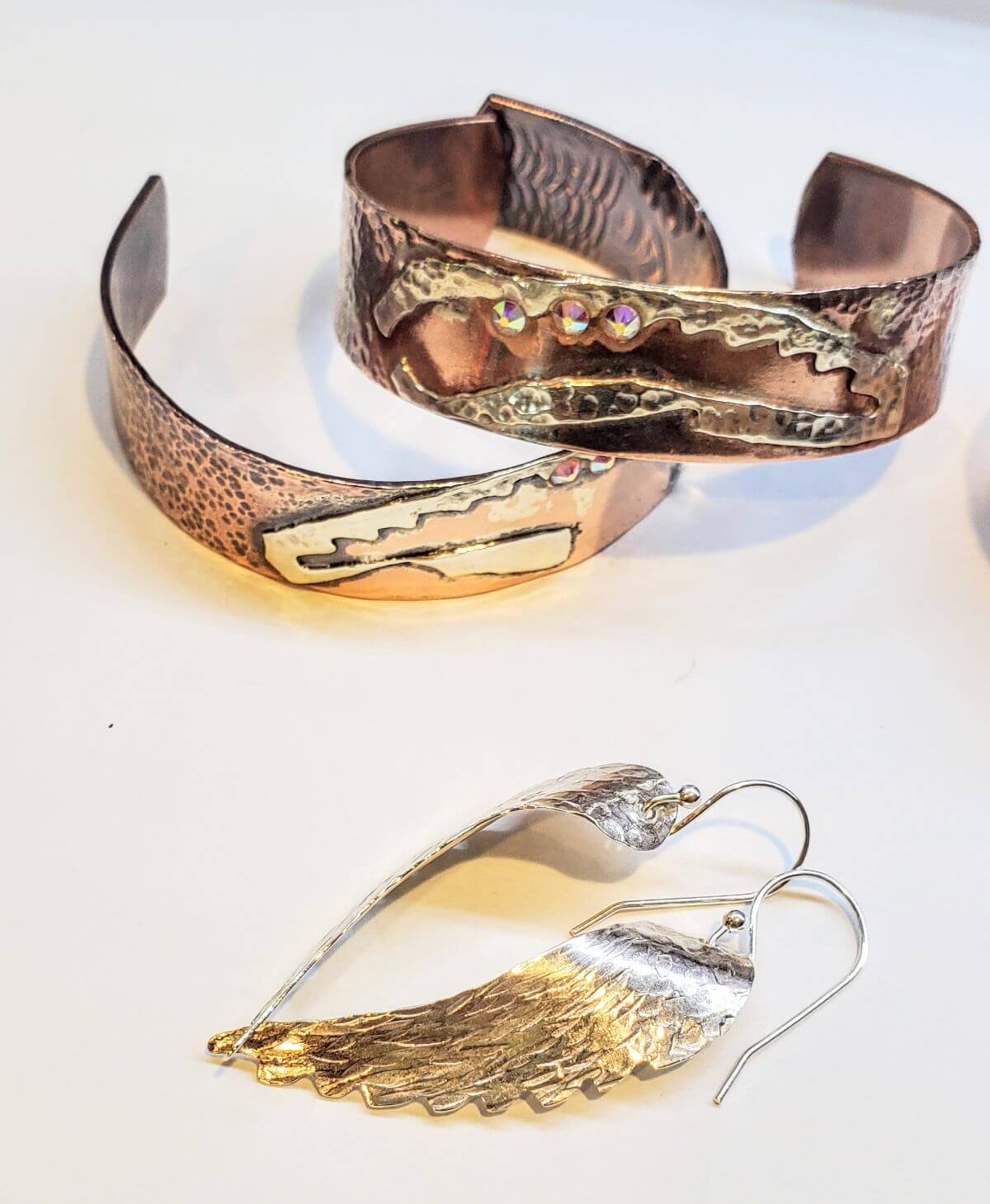 Cuff Bracelet | Copper Sculpted Angel Wing Frame Cuff Bracelet