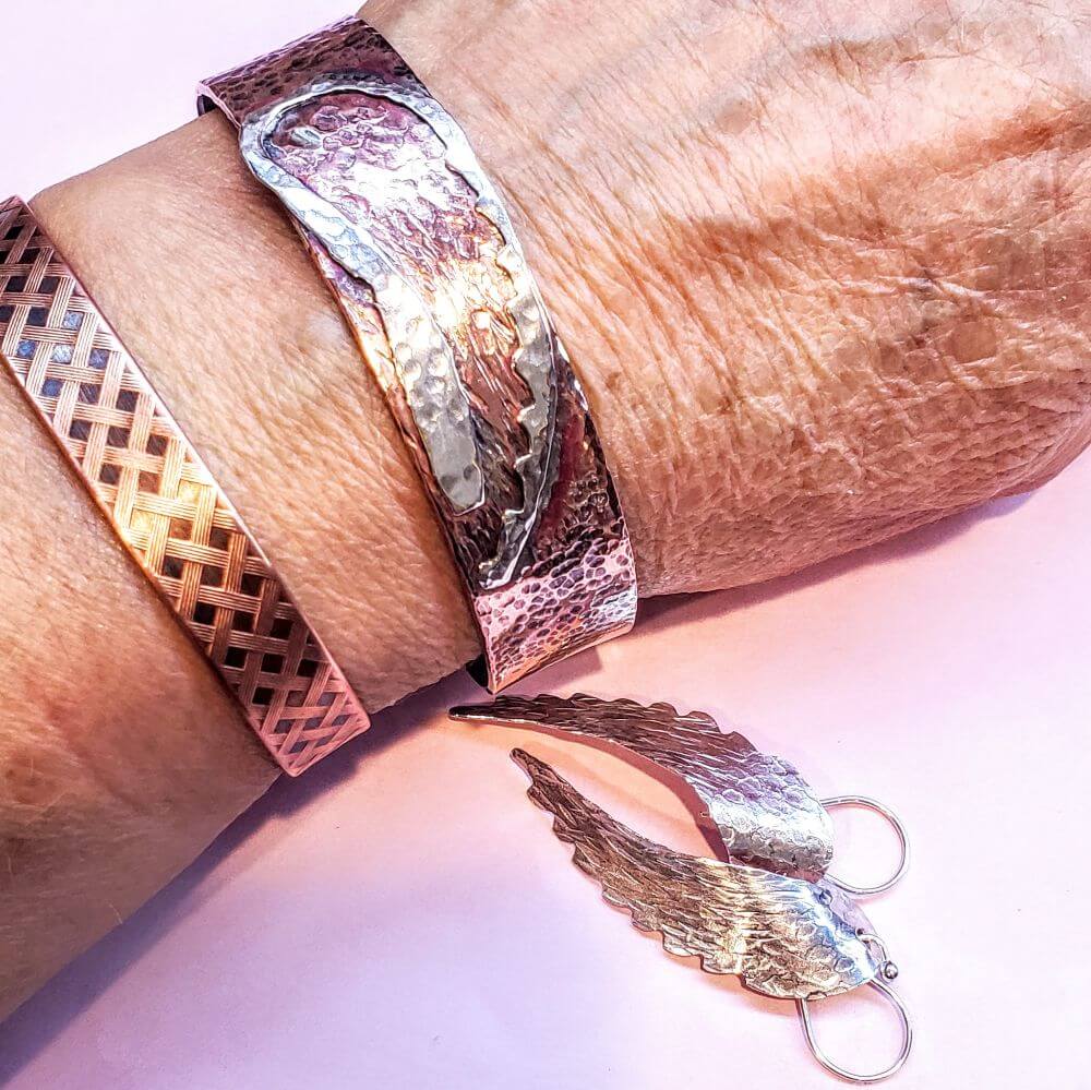 Cuff Bracelet | Copper Sculpted Angel Wing Frame Cuff Bracelet