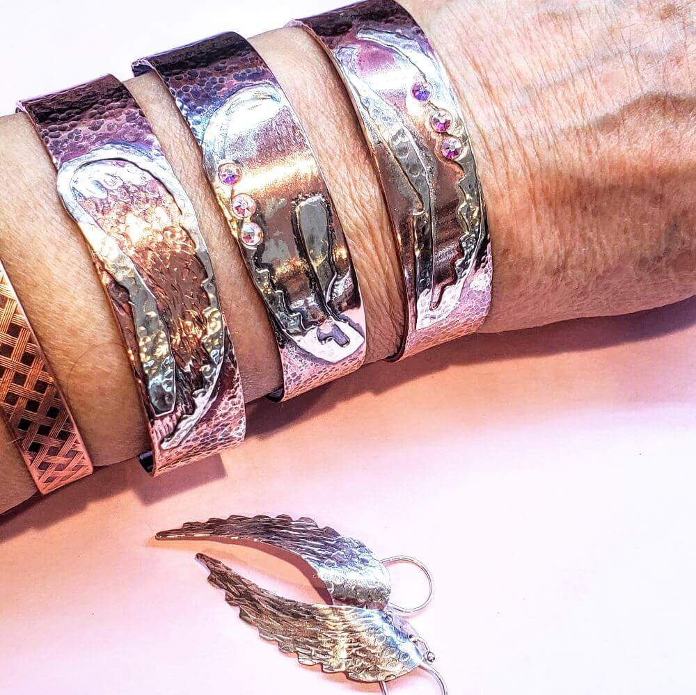 Cuff Bracelet | Copper Sculpted Angel Wing Frame Cuff Bracelet