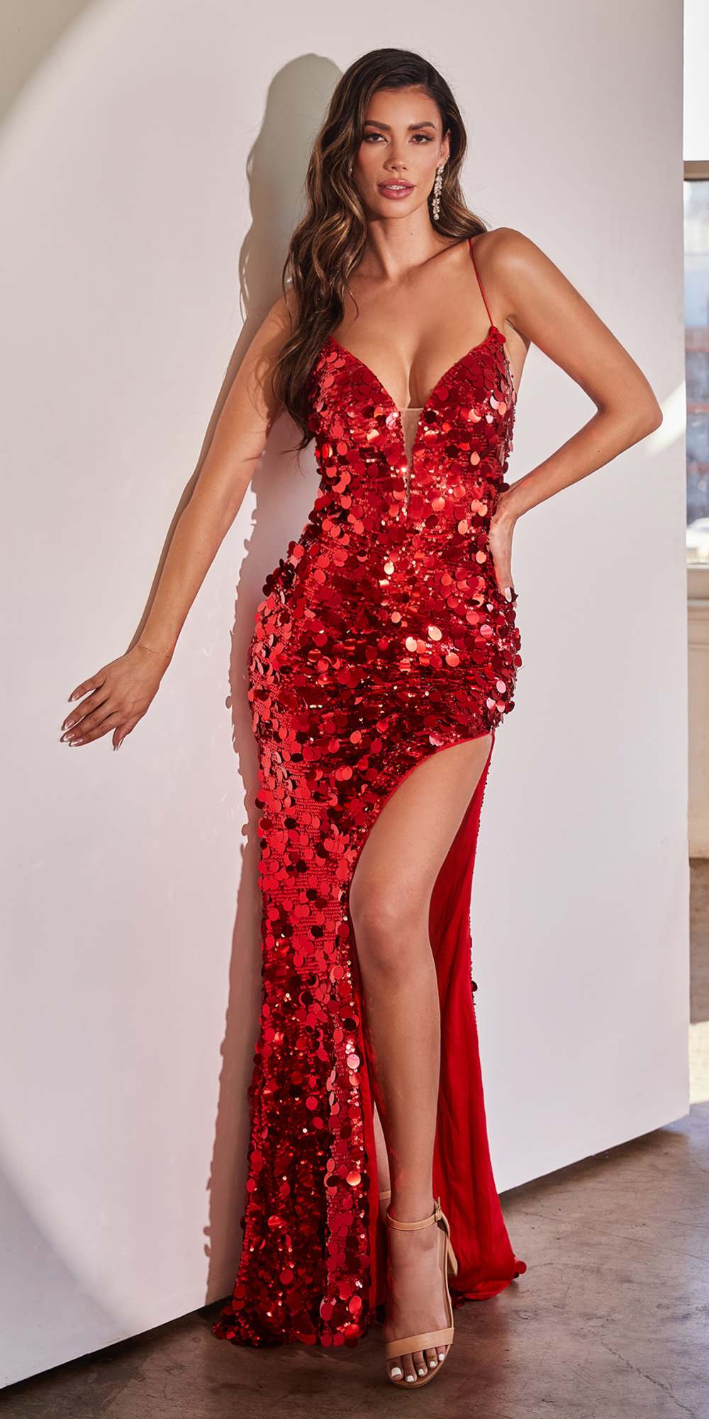 Dress | Cinderella Divine B1141 Floor Length Sexy V