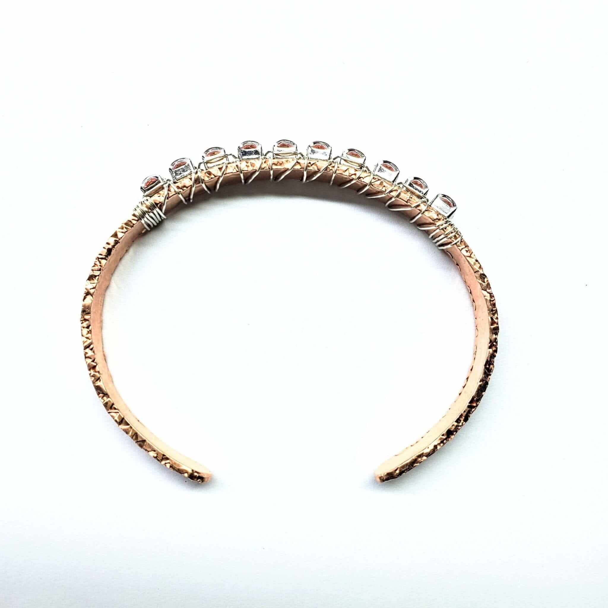 Bracelet | 16 Gauge Copper Rhinestone Cuff Bangle