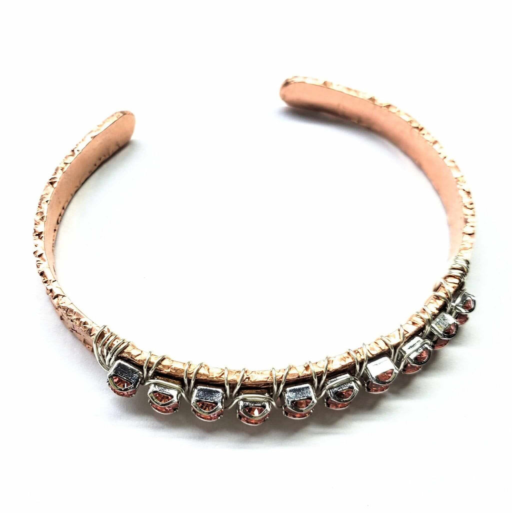 Bracelet | 16 Gauge Copper Rhinestone Cuff Bangle