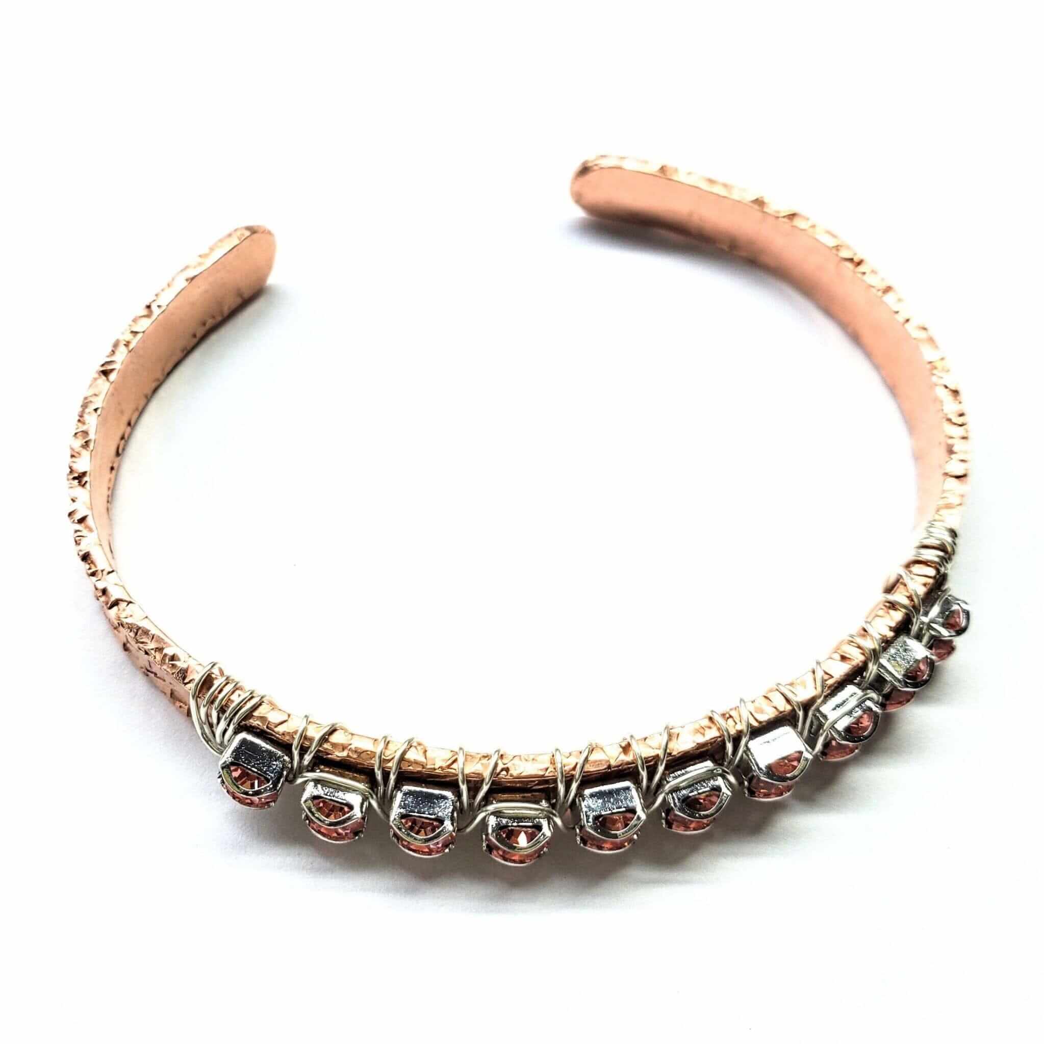 Bracelet | 16 Gauge Copper Rhinestone Cuff Bangle