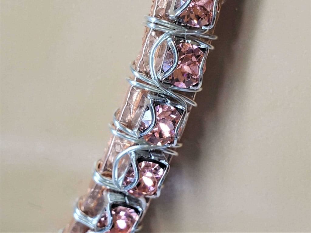 Bracelet | 16 Gauge Copper Rhinestone Cuff Bangle