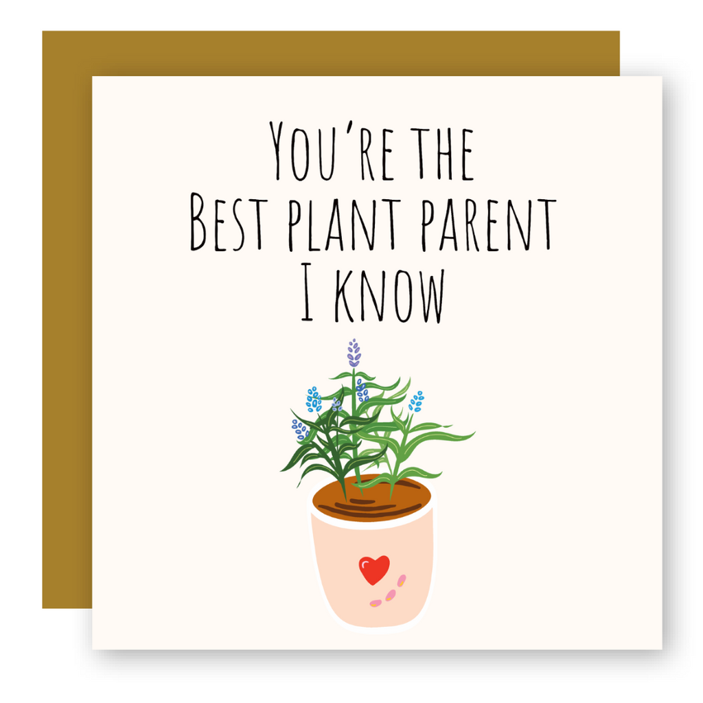 Tarjeta de felicitación de lavanda "Mejor Padre/Madre de Plantas" + sobre a juego (ocasión)