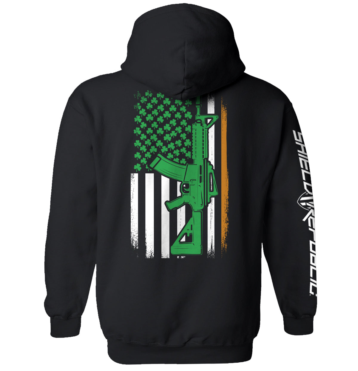 Ar15 Irish American Flag Back Print