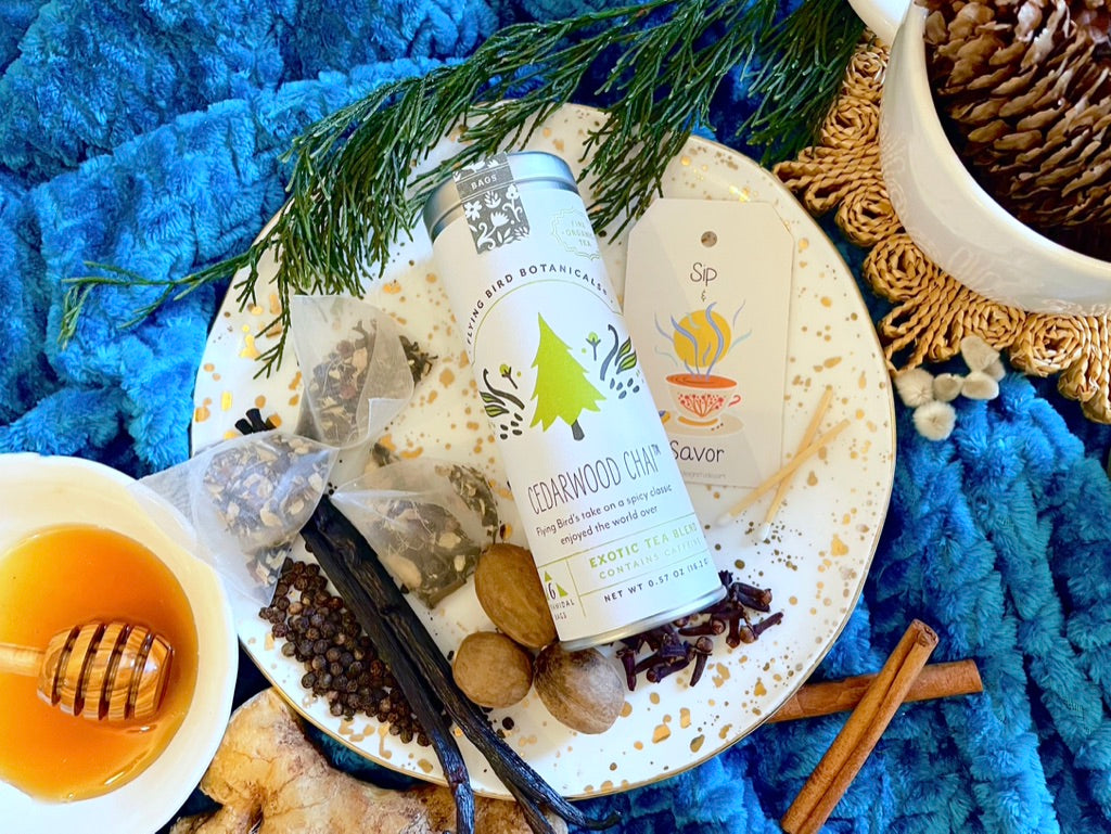 Caja de Té "Chai de Madera de Cedro" - 6 Eco-Bolsitas de Té Orgánico Amaderado