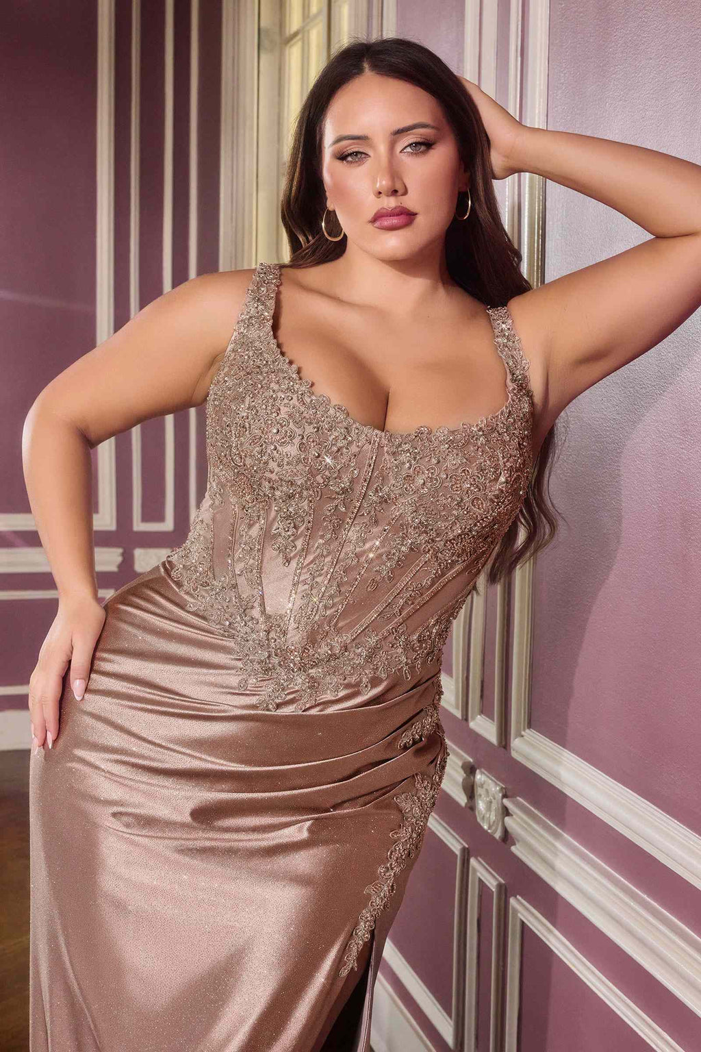Dress | Ladivine Cc475c Strapless Fitted Plus Size Prom Gown
