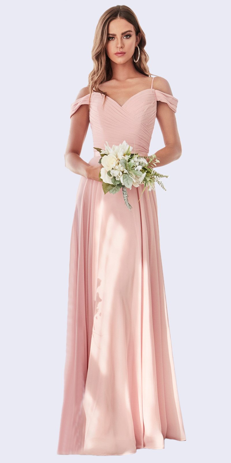 Dress | Cinderella Divine Cd0156 Long Off the Shoulder Chiffon