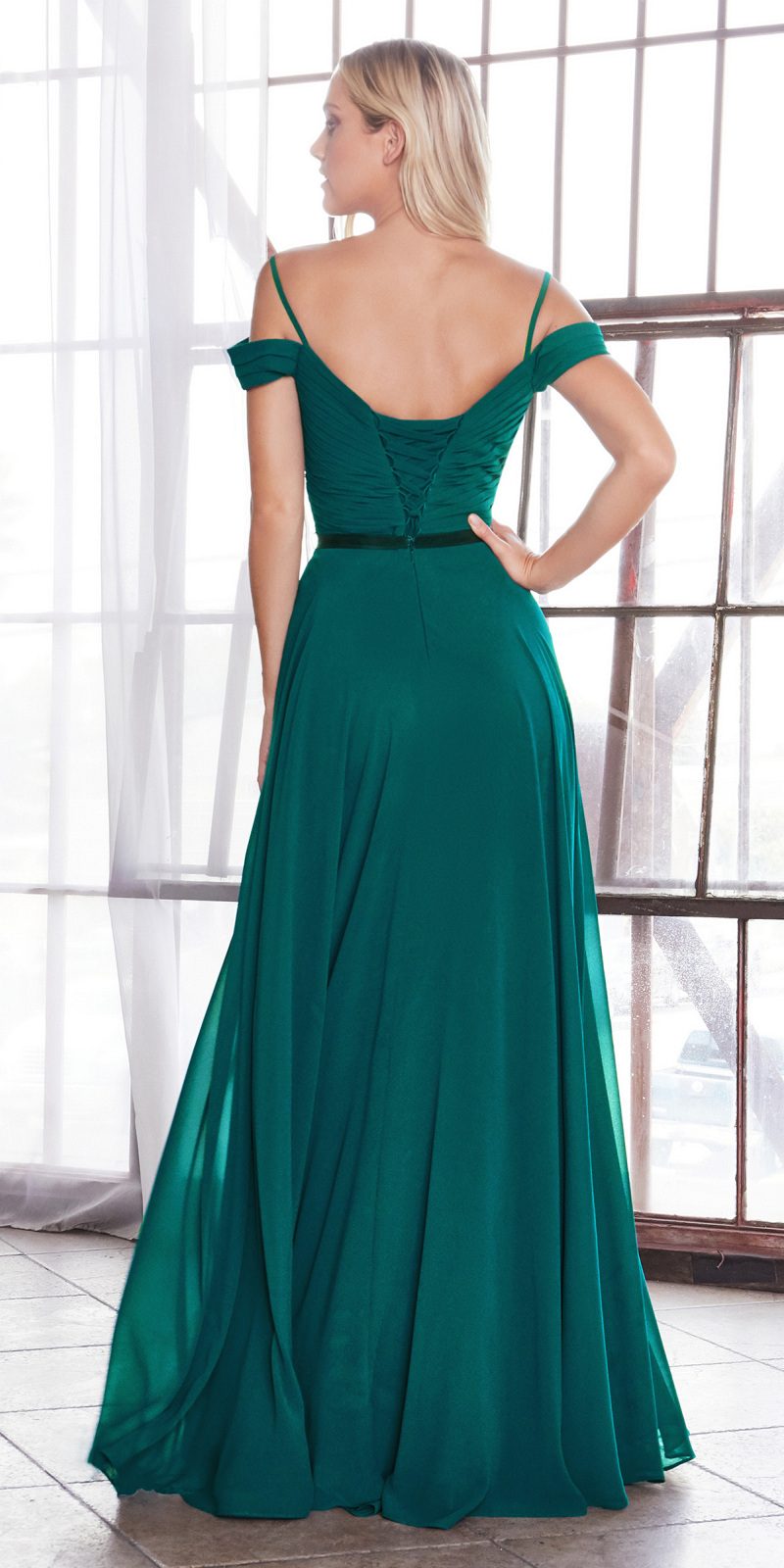 Dress | Cinderella Divine Cd0156 Long Off the Shoulder Chiffon