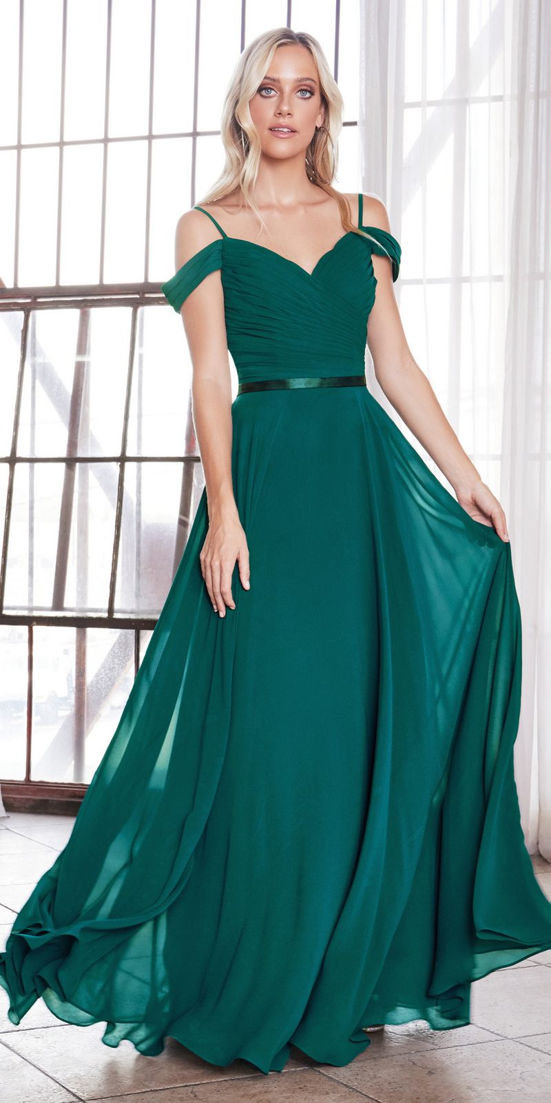 Dress | Cinderella Divine Cd0156 Long Off the Shoulder Chiffon