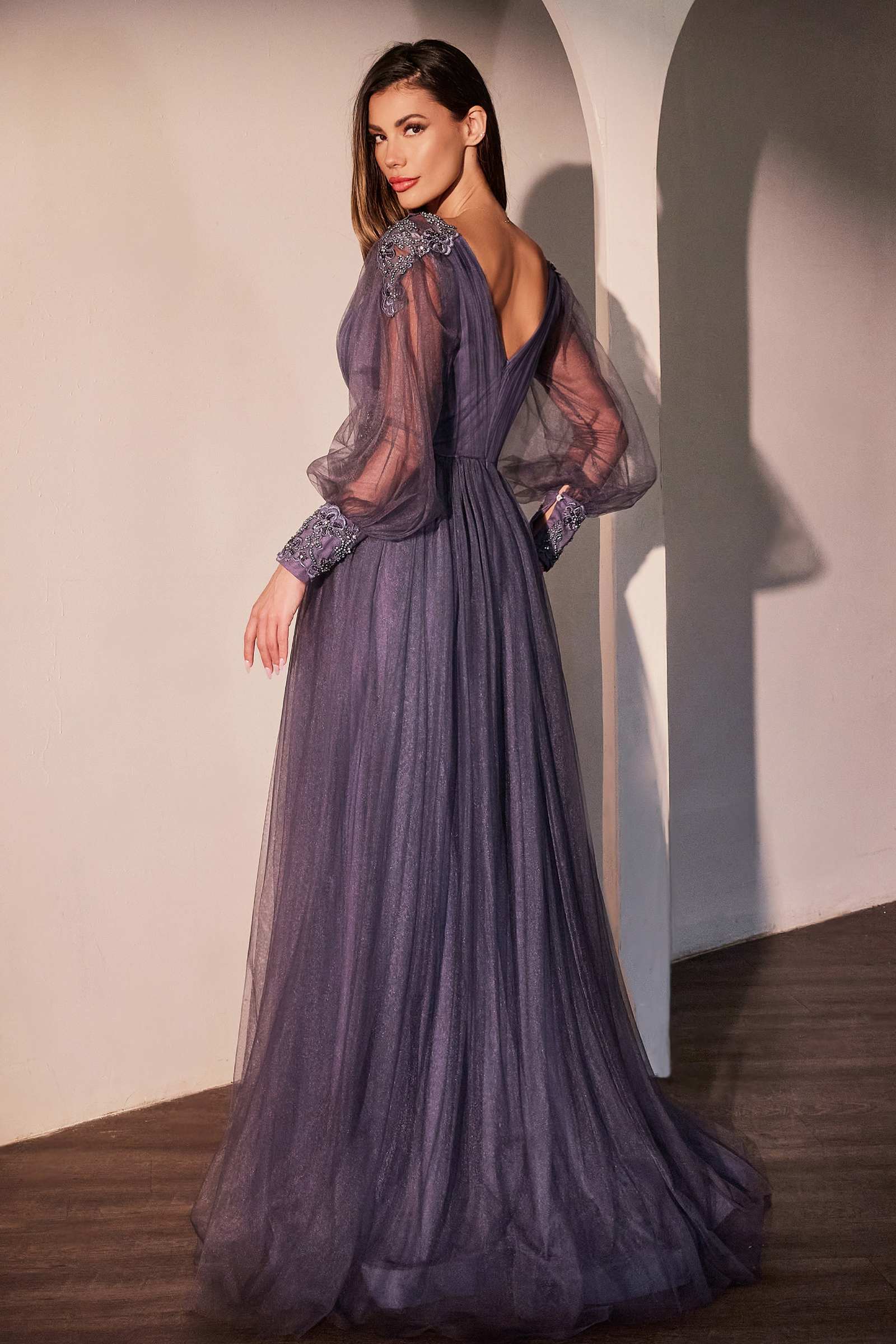 Dress | Ladivine Cd0938 Long Sleeve Mother of Bride