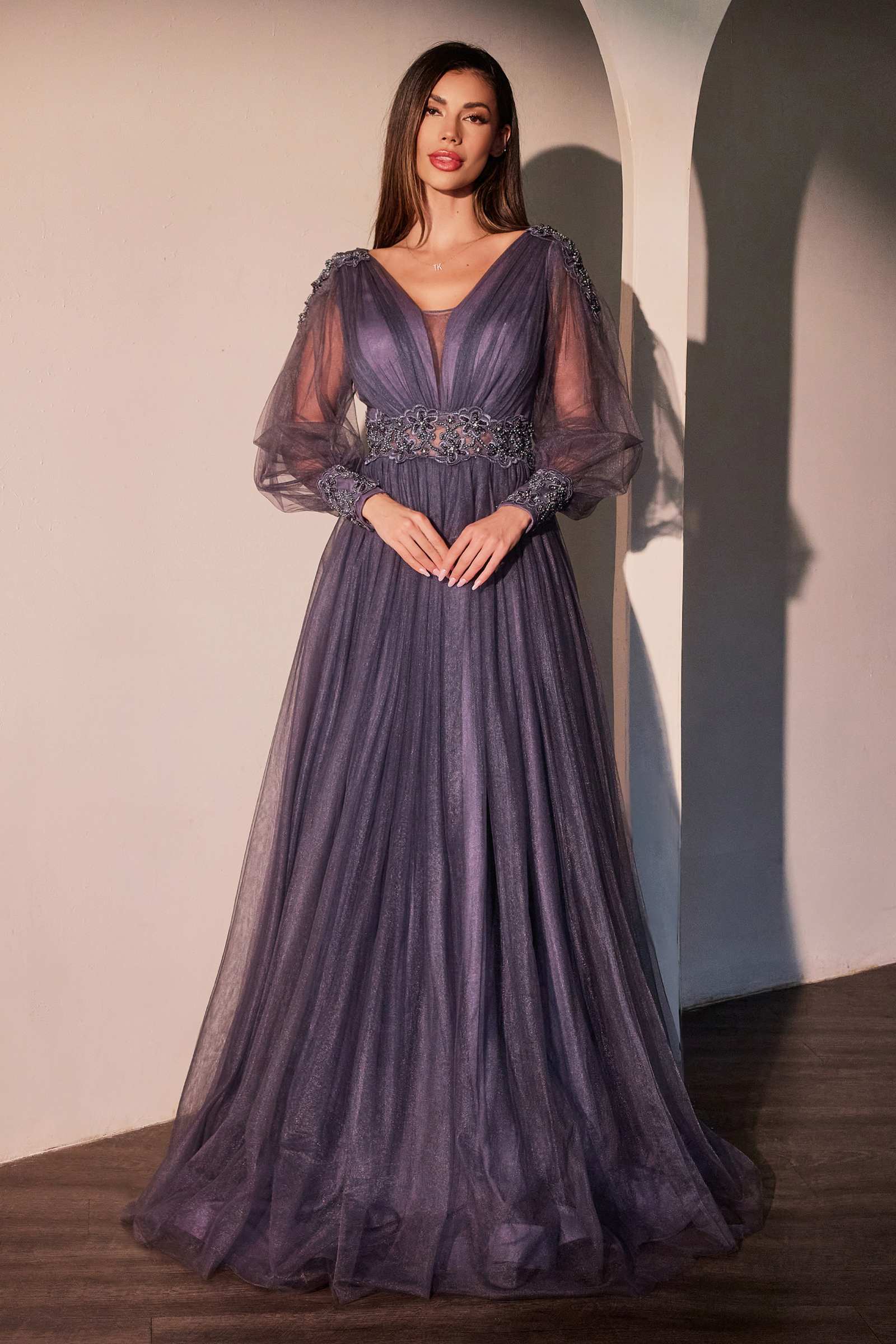 Ladivine CD0938 Long Sleeve Mother of Bride A-Line Dress is a mother of the bride dress for mother of the bride, prom, pageant. It features tulle styling and a polished formalwear look suited for Honey Badger Books shoppers selecting special-occasion apparel.