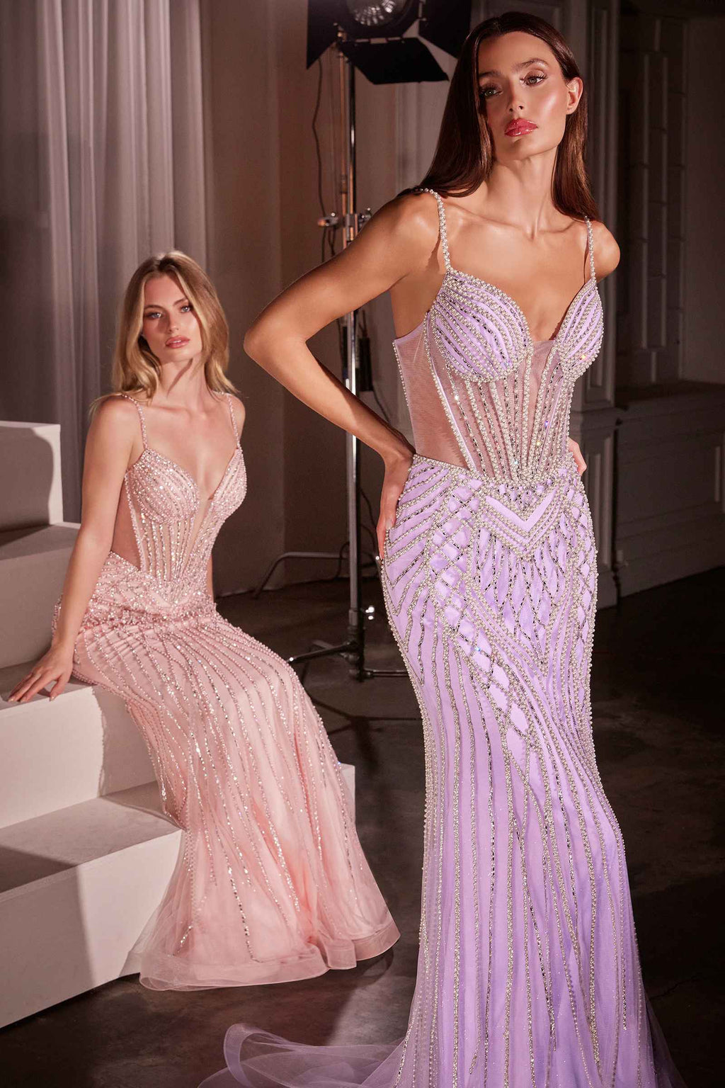Dress | Ladivine Cd759 Embellished Fit & Flare Prom Dress