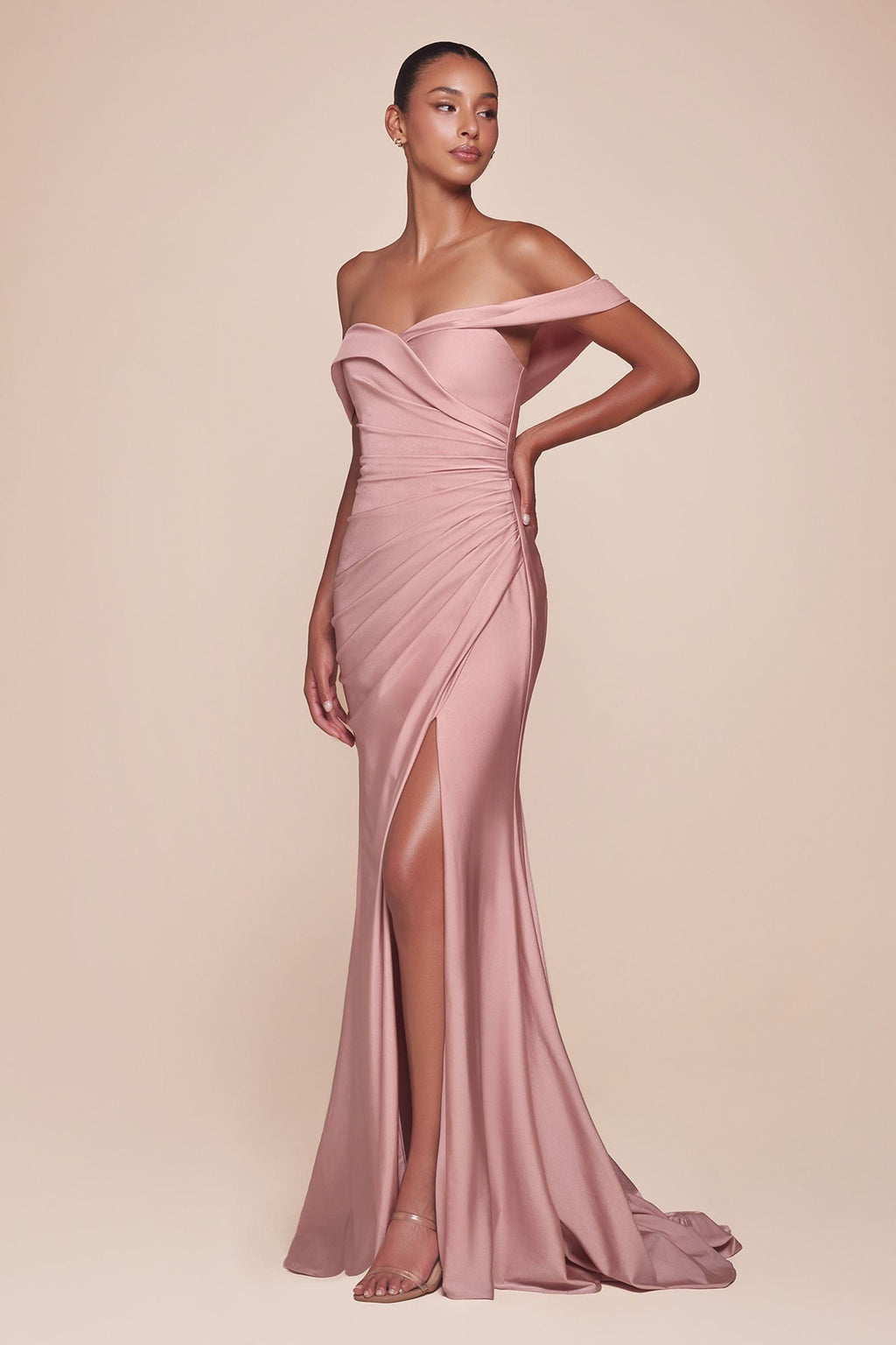 Bridal Party Dress | Ladivine Cd790 Dress Off the Shoulder Stretch Spandex