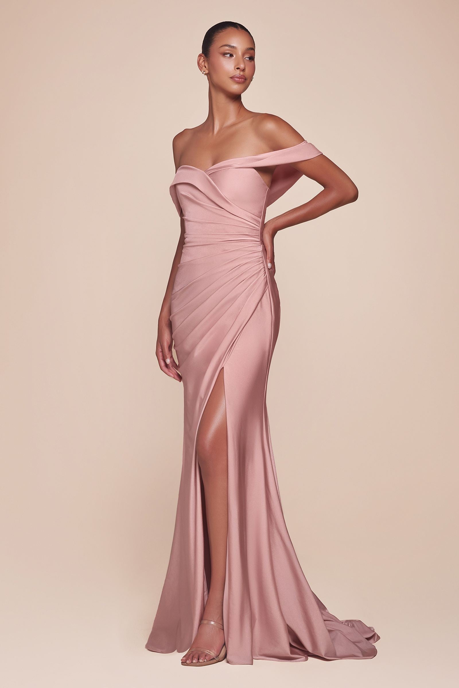 Bridal Party Dress | Ladivine Cd790 Dress Off the Shoulder Stretch Spandex
