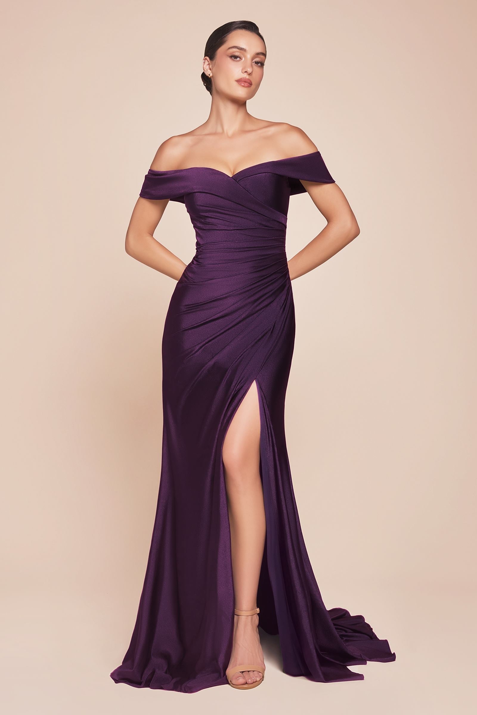 Bridal Party Dress | Ladivine Cd790 Dress Off the Shoulder Stretch Spandex