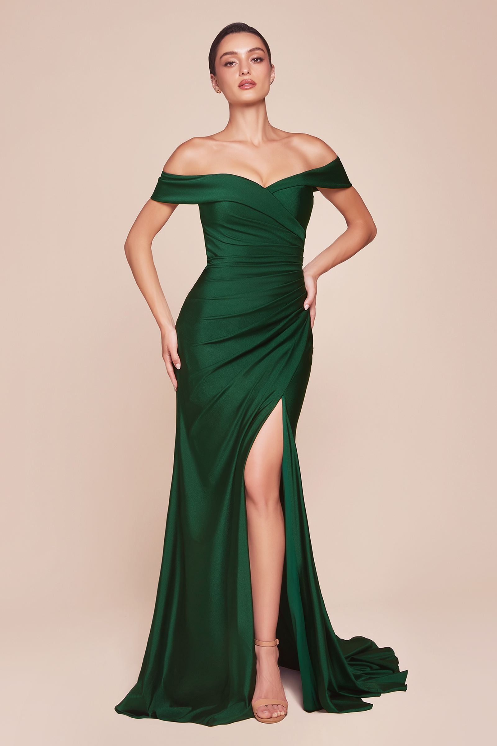 Bridal Party Dress | Ladivine Cd790 Dress Off the Shoulder Stretch Spandex