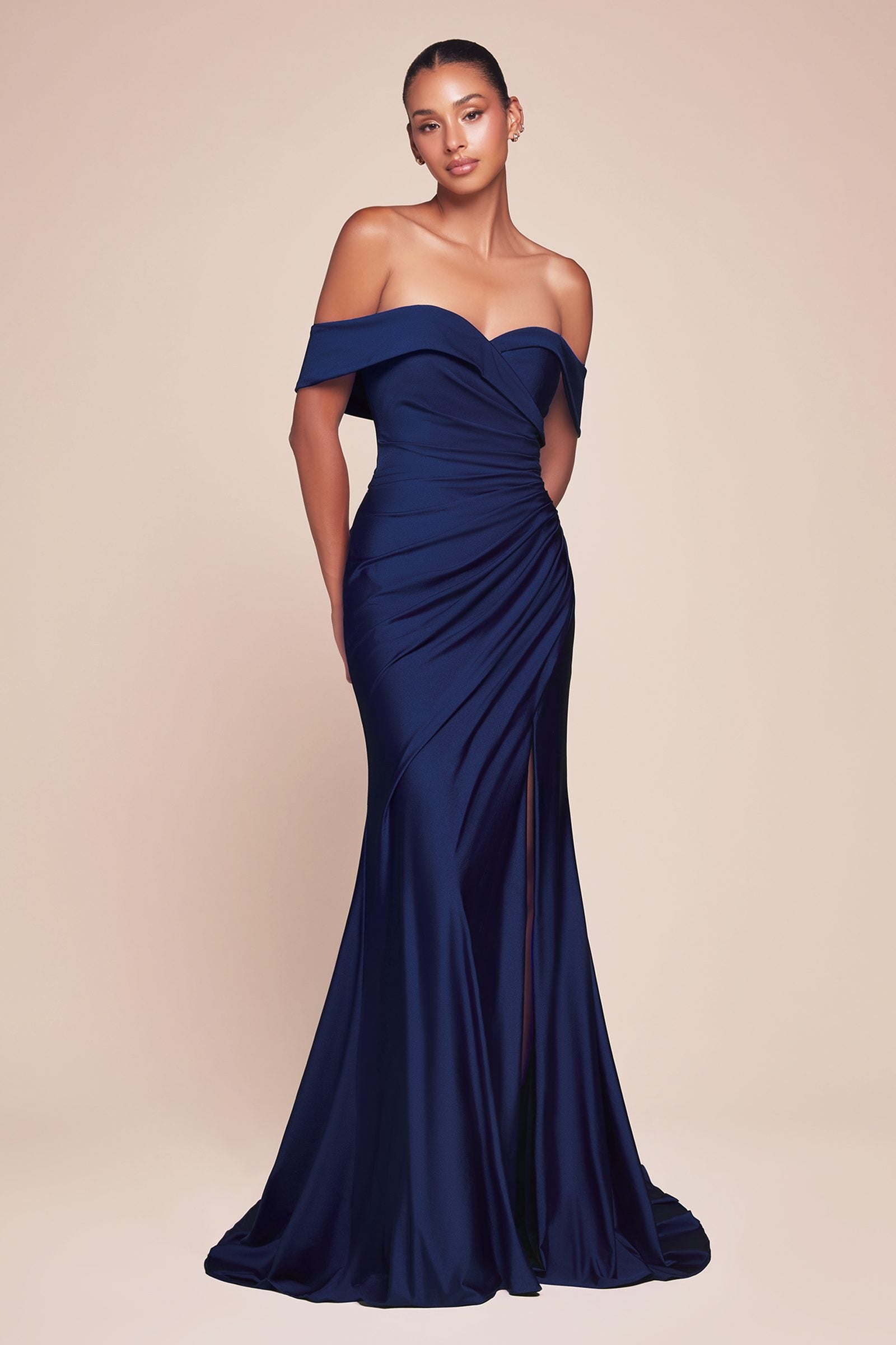 Bridal Party Dress | Ladivine Cd790 Dress Off the Shoulder Stretch Spandex