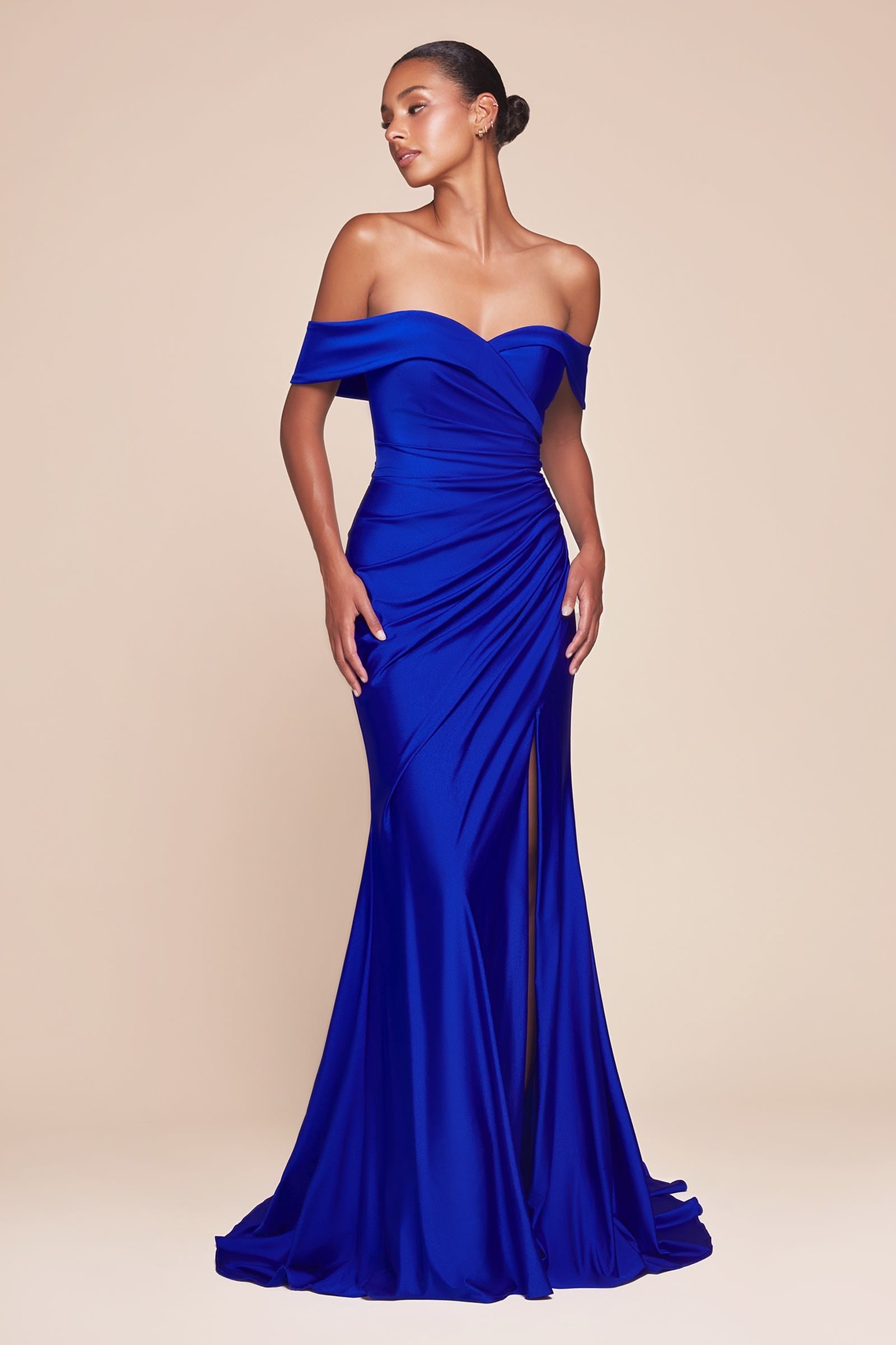 Bridal Party Dress | Ladivine Cd790 Dress Off the Shoulder Stretch Spandex