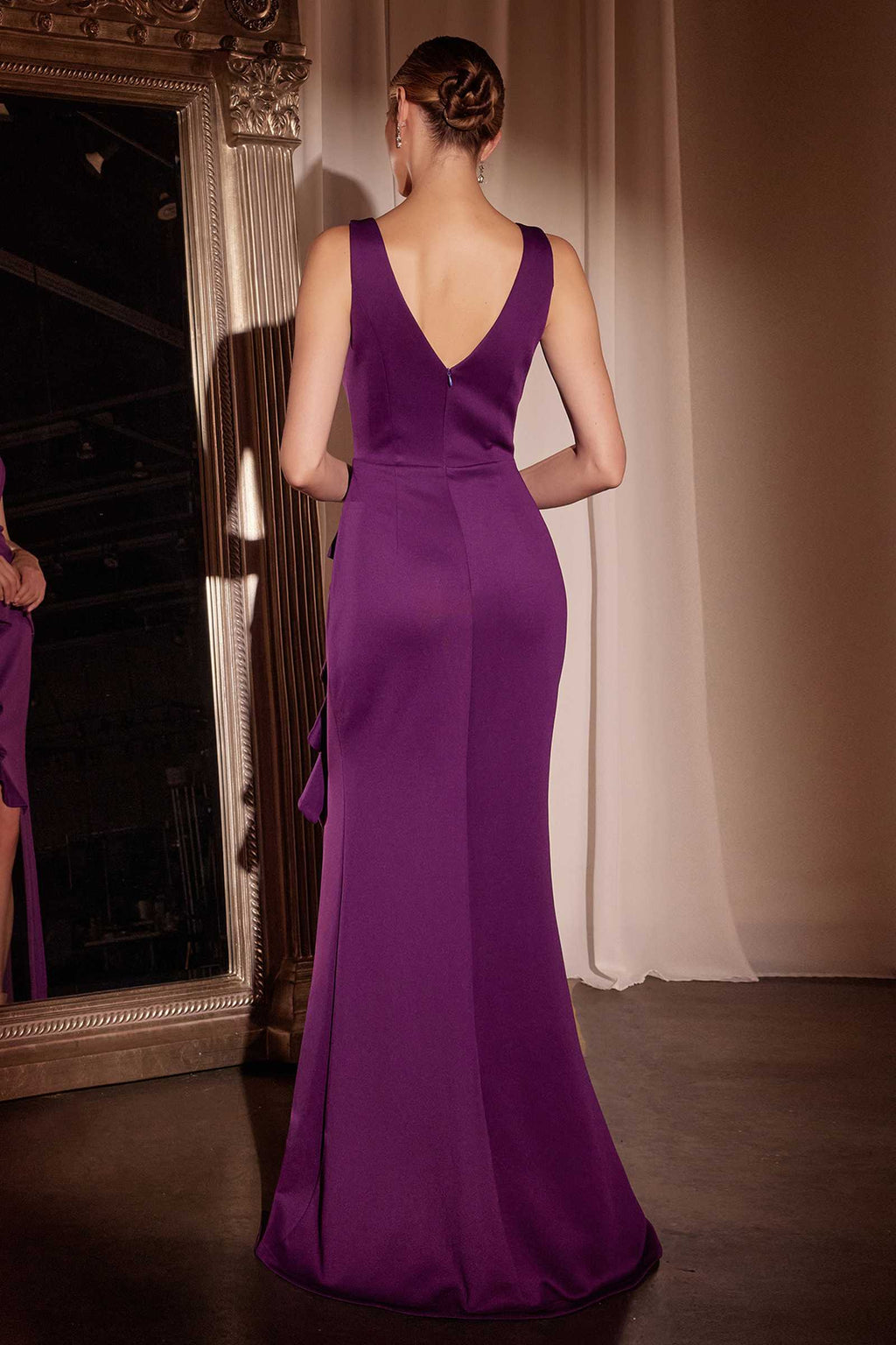 Dress | Ladivine Ch377 Long Fitted Neoprene Dress