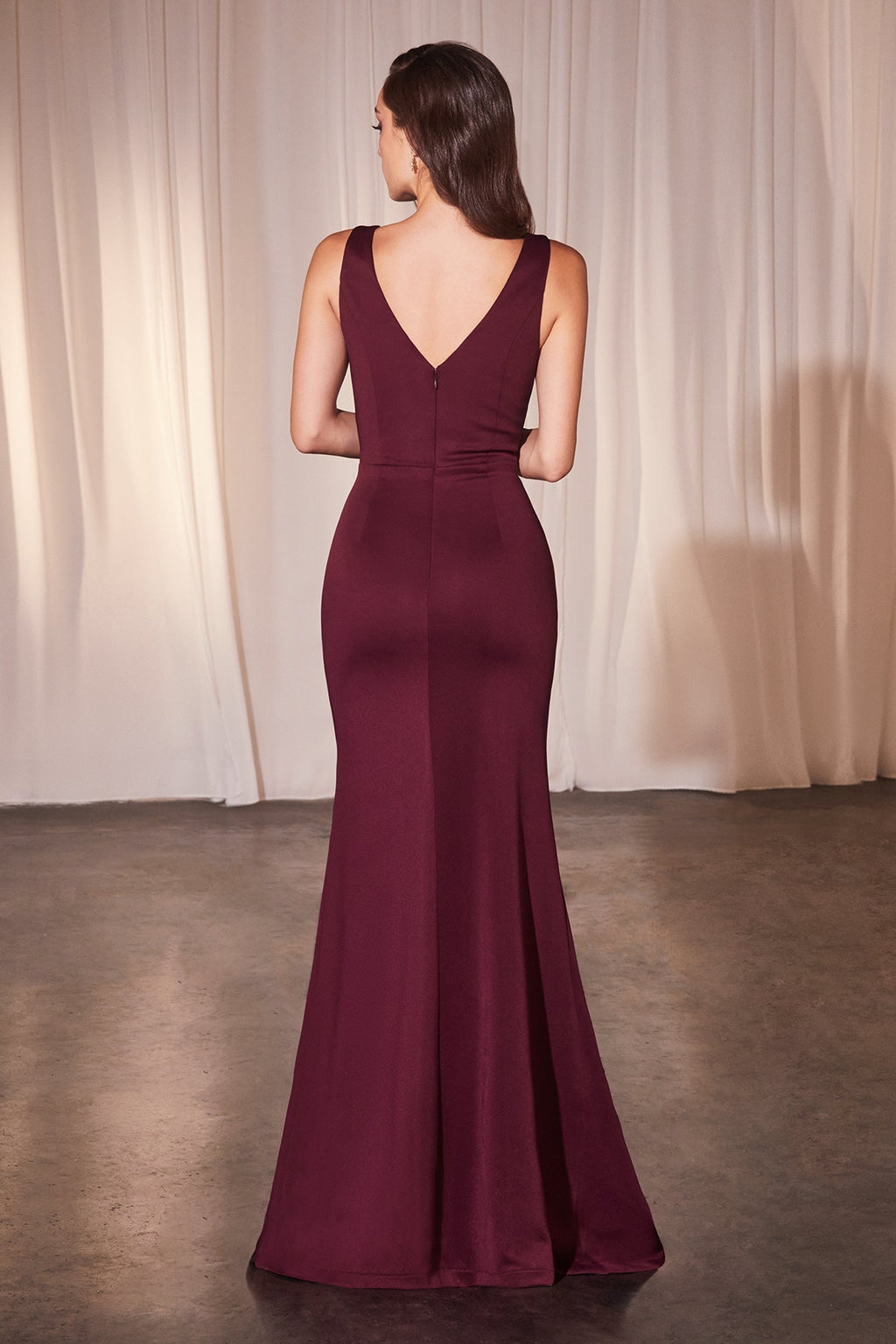 Dress | Ladivine Ch377 Long Fitted Neoprene Dress