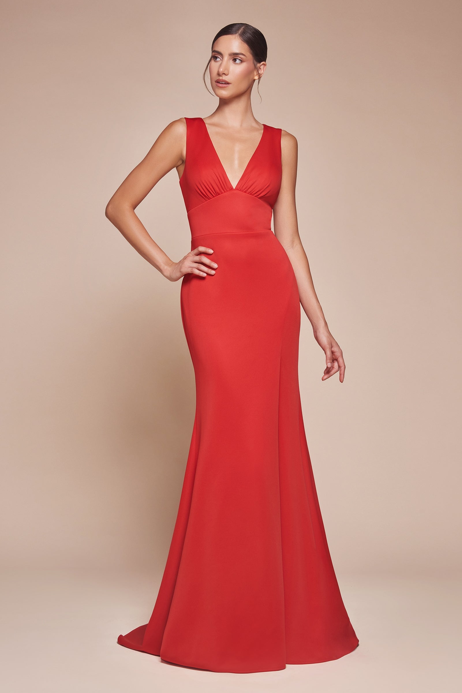 Dress | Ladivine Ch395 Long Sleeveless V